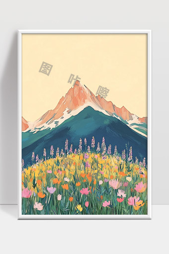 春日高山花海绽放美丽自然风光画作