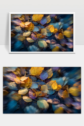 秋日落叶纷飞绚丽多彩的自然风景画面