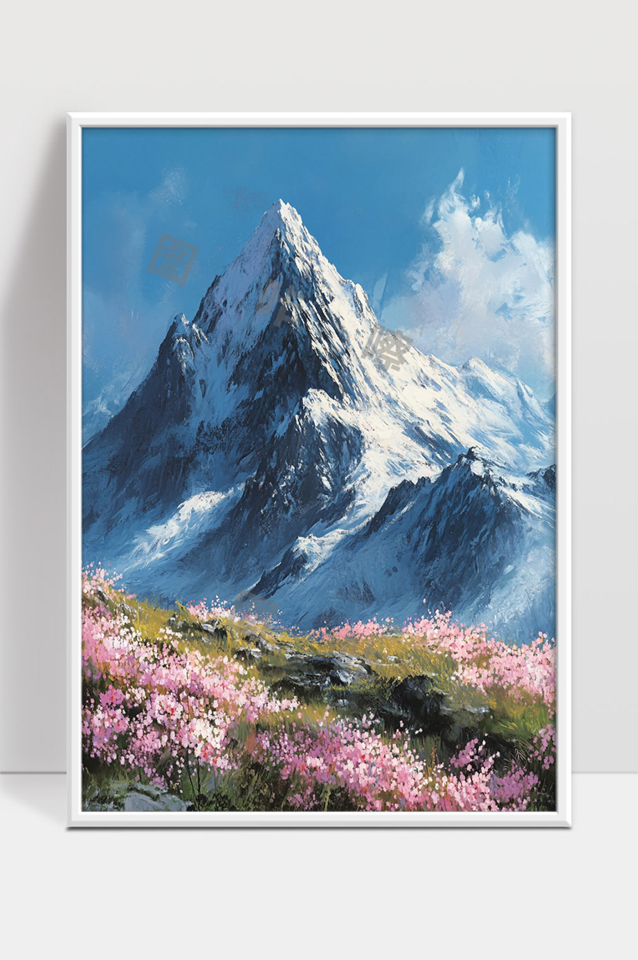 巍峨雪山下春日花海绽放美丽景色