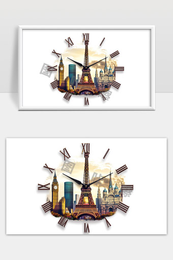 欧洲著名地标建筑融合创意时钟设计