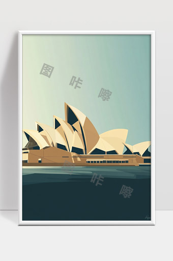 悉尼歌剧院现代数字艺术风景绘画作品欣赏