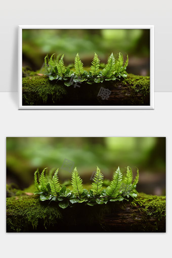 清晨森林苔藓蕨类植物生命力旺盛自然之美