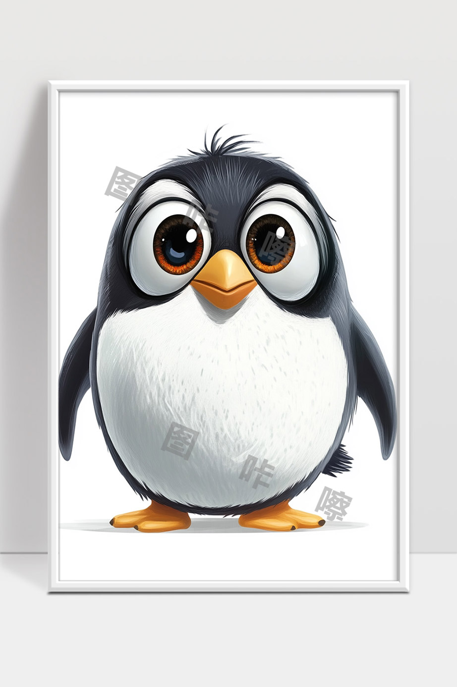 可爱萌趣大眼睛胖胖小企鹅卡通形象