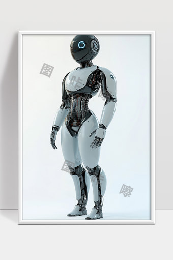 未来智能机器人全身结构展示高清科技感