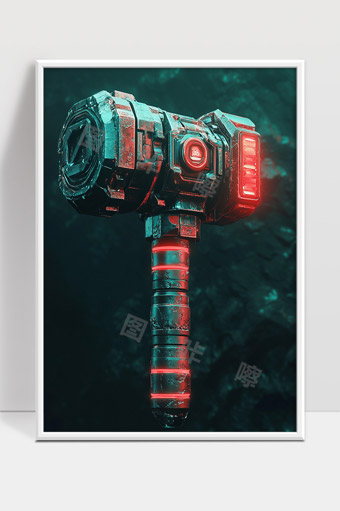 未来科技风格机械战锤光效细节展示