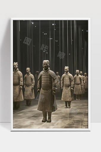 秦兵马俑陶俑军阵雕塑文化艺术展览