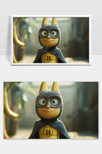 香蕉超级英雄形象卡通可爱动画角色设计