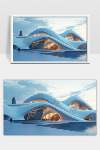 现代流线型未来建筑设计展示科技艺术融合之美