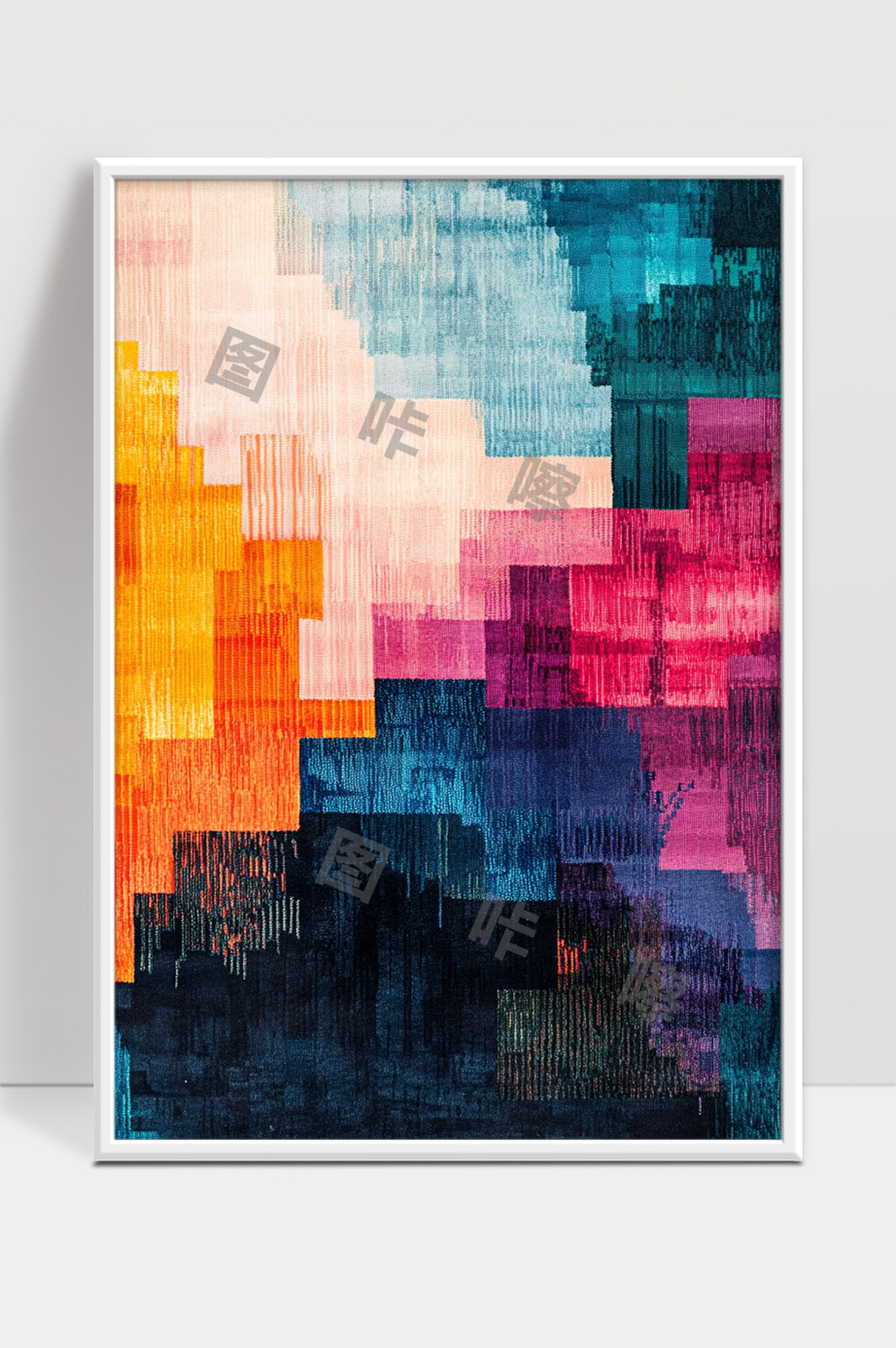 多彩几何抽象艺术现代装饰画背景