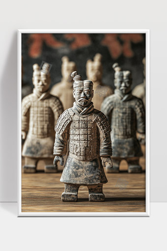 秦始皇兵马俑兵士雕像历史文物展示