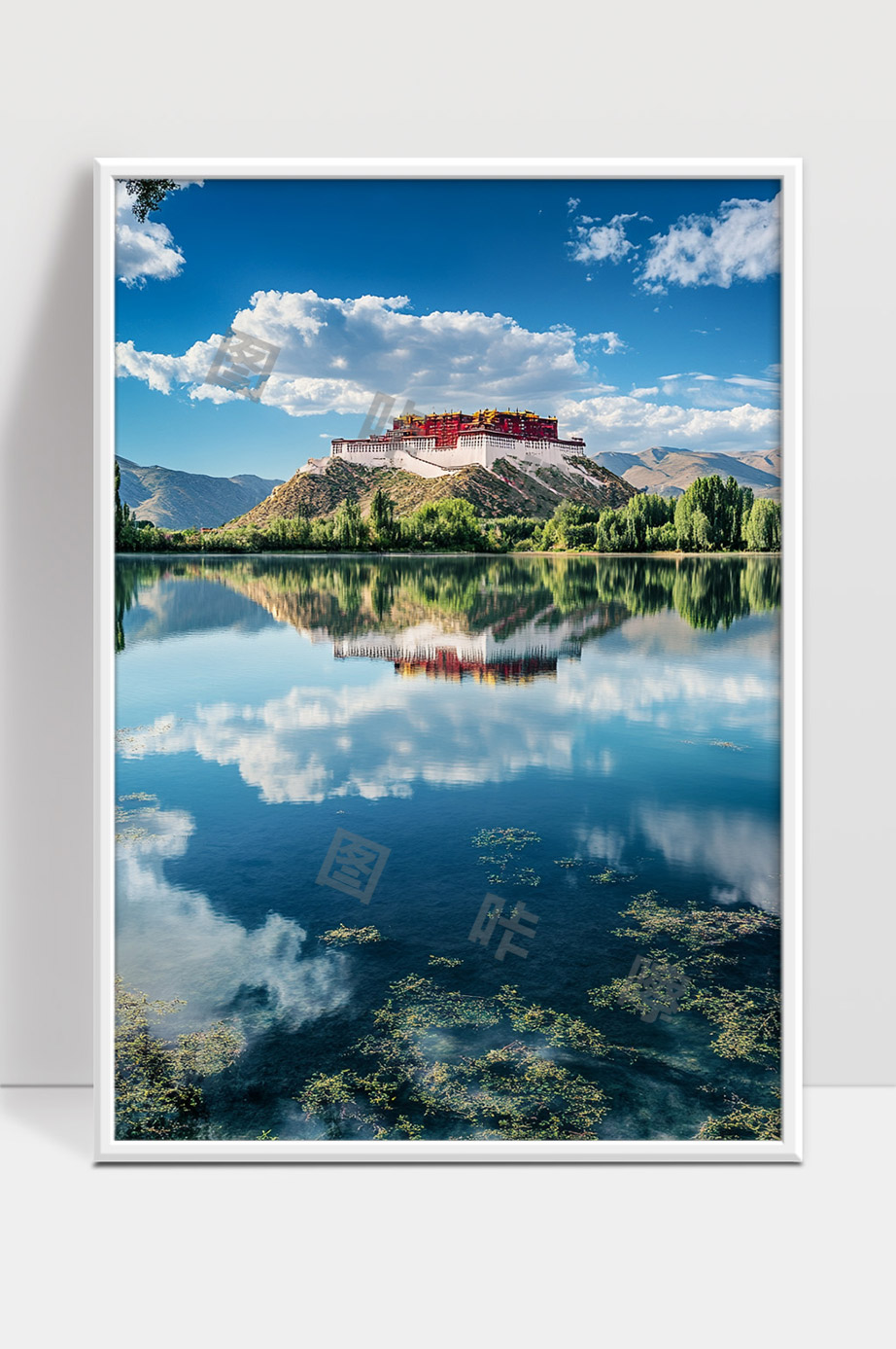 布达拉宫倒影美景藏区风光摄影作品赏析