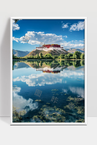 布达拉宫倒影美景藏区风光摄影作品赏析