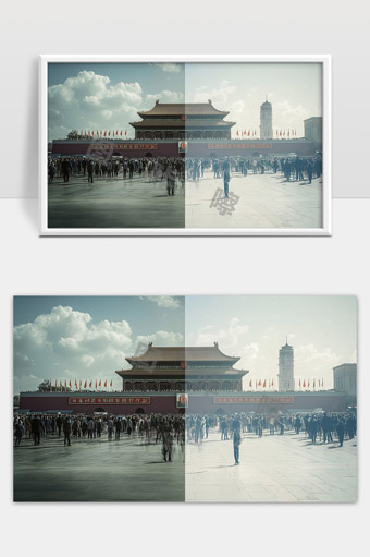 天安门广场历史与现代对比景象展示
