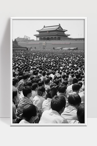 天安门广场群众集会盛况历史照片