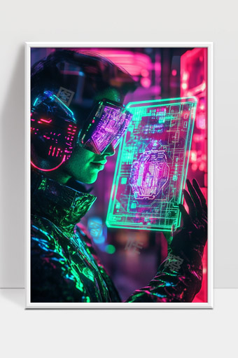 未来科技感数码虚拟界面智能交互场景