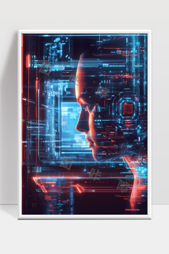 未来科技与人工智能数字人脸融合展示