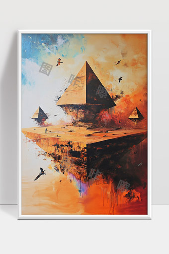 浮空金字塔幻境与飞鸟共舞的奇异景象