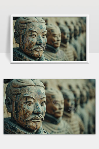 秦始皇兵马俑精美雕刻古代军队再现历史文化遗产