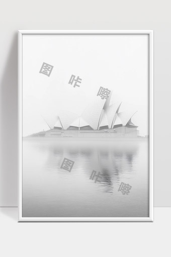 悉尼歌剧院水雾缭绕宁静倒影建筑艺术美景