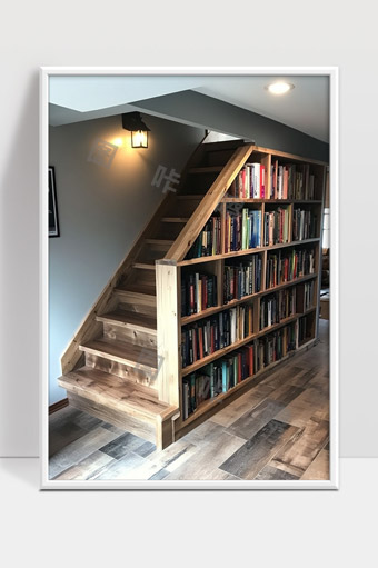 创意楼梯书架设计节省空间完美收纳