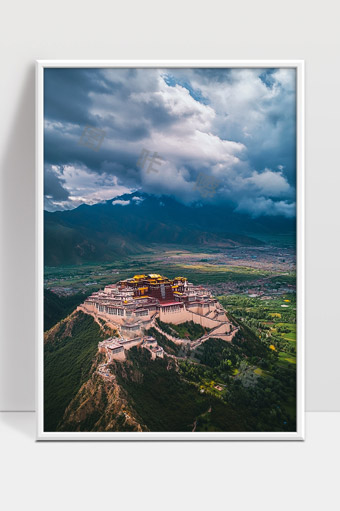 布达拉宫壮丽风光与西藏高原自然景象