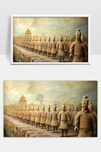 古代秦兵马俑阵列展示中华历史文化遗产