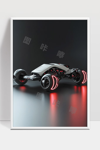 未来感赛车设计高科技智能四轮光影效果展示