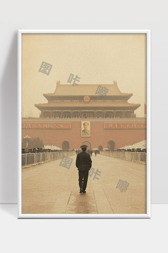 人民英雄纪念碑前的警卫身影