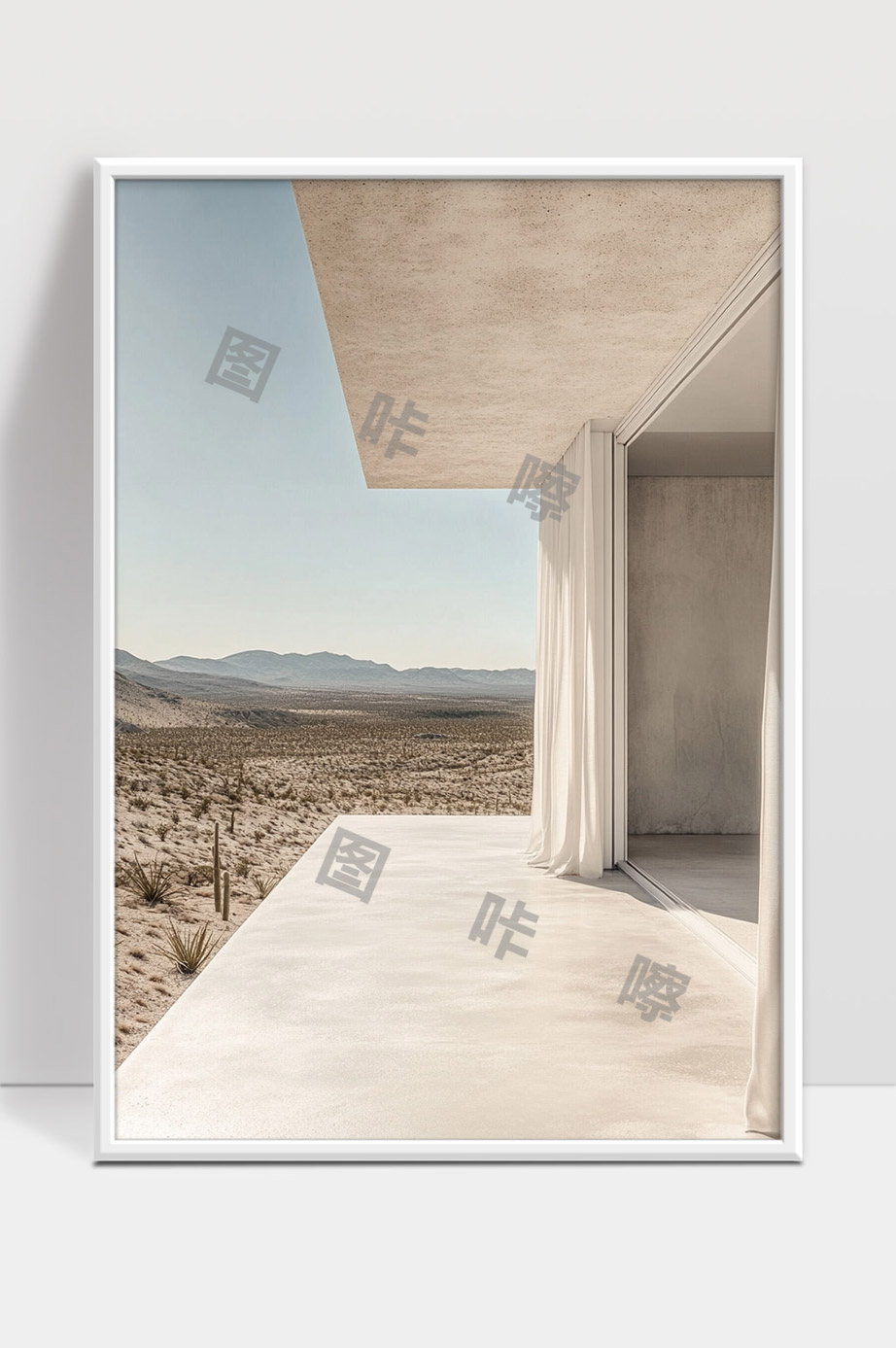 极简现代建筑与广袤荒漠自然景观融合之美