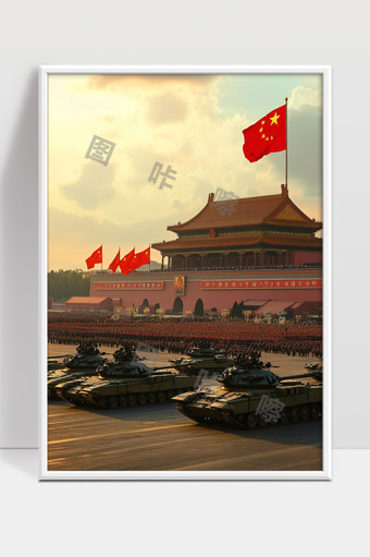 天安门广场举行盛大国庆阅兵庆祝祖国繁荣富强
