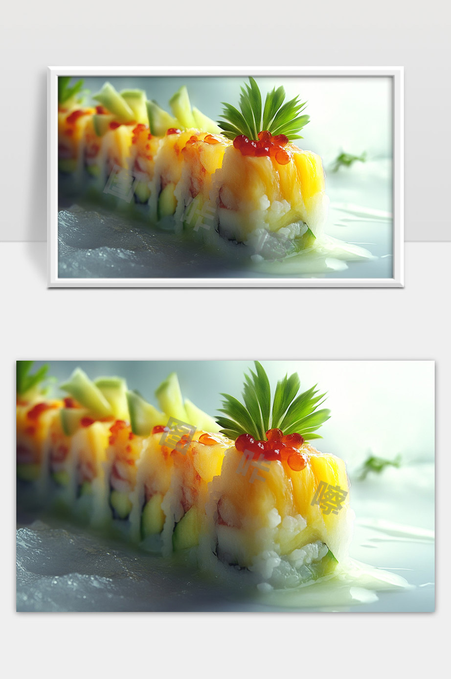 创意芒果寿司美食鲜嫩诱人视觉盛宴