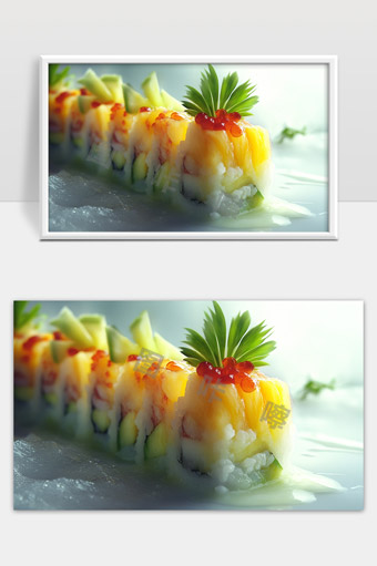 创意芒果寿司美食鲜嫩诱人视觉盛宴