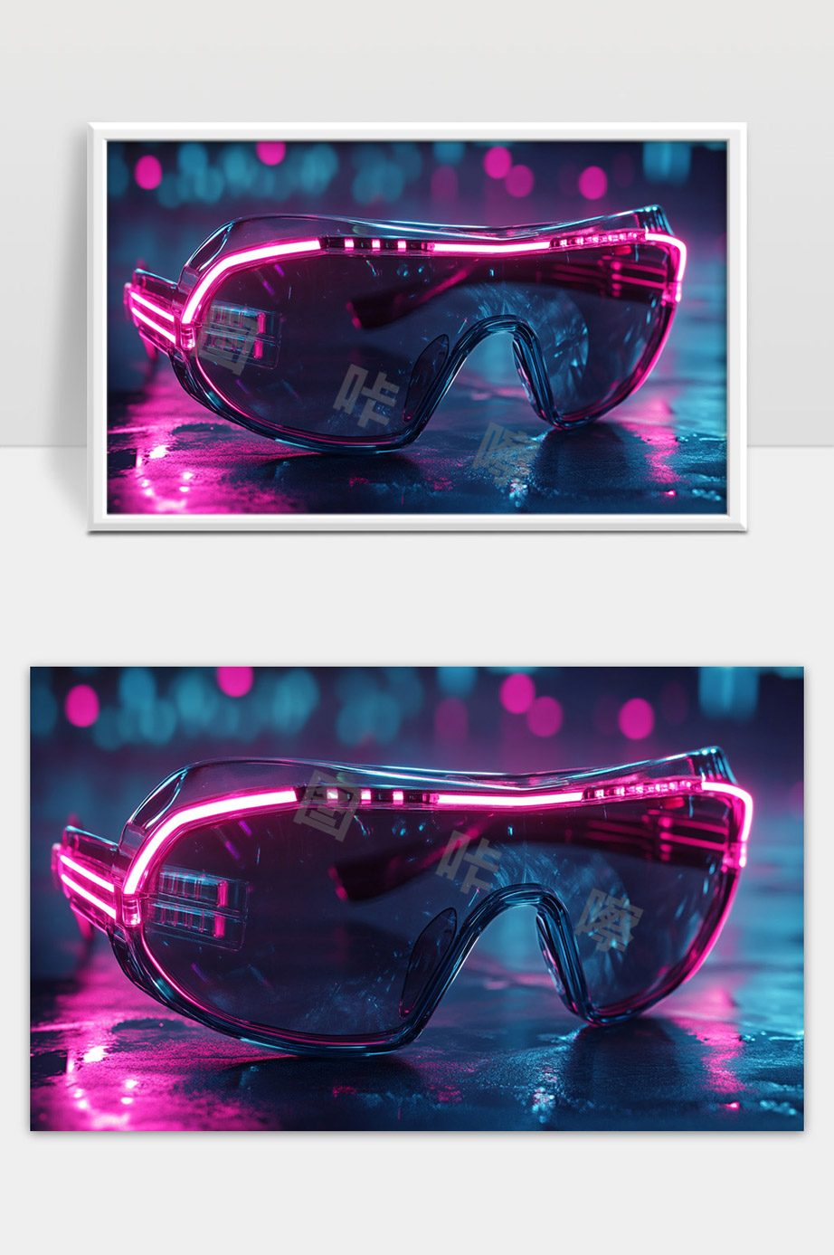 未来科技感炫酷夜光智能护目镜展示