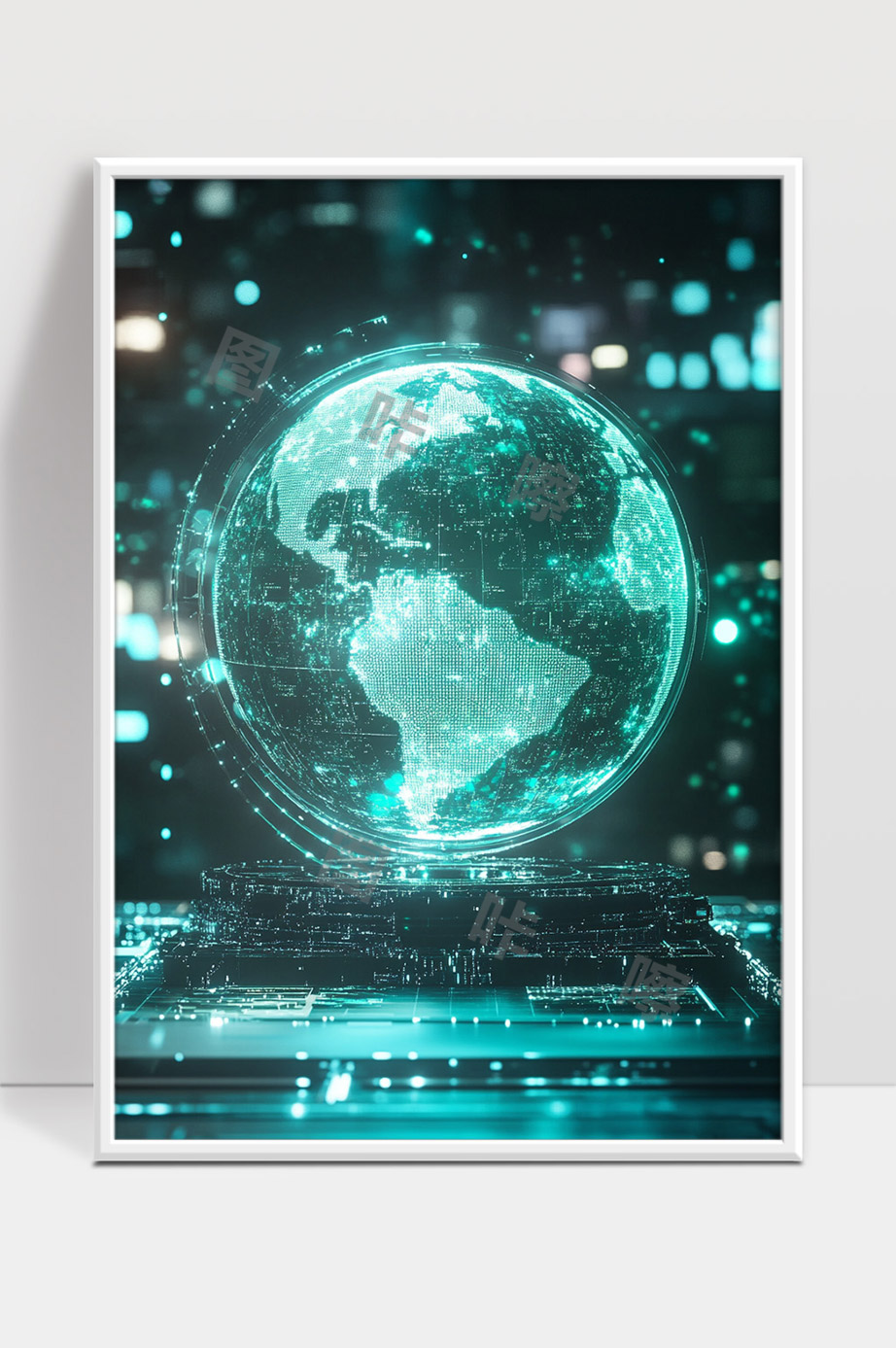 数字科技时代全球数据智能网络地球仪