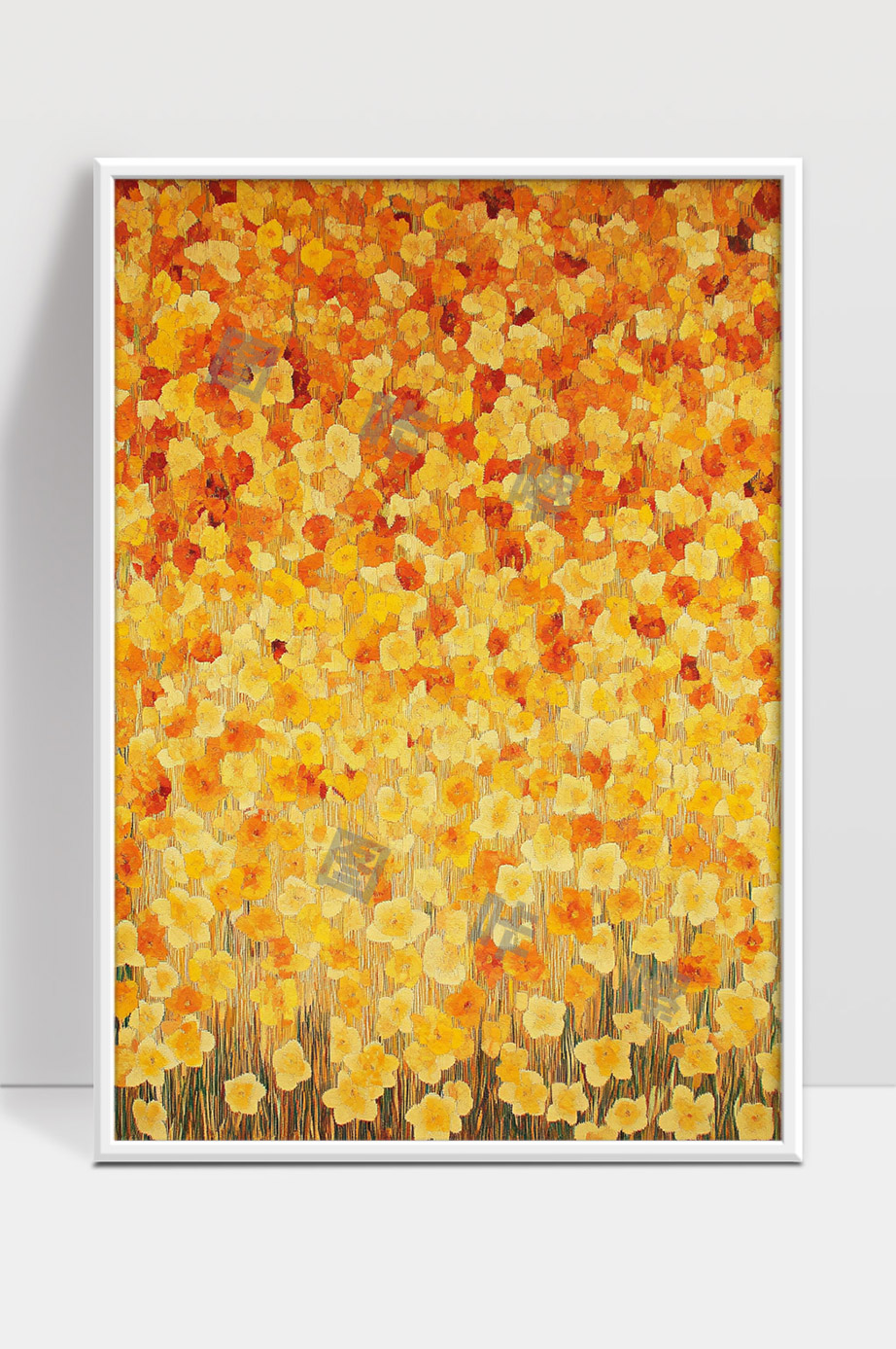 秋日温暖色调盛开的水仙花海景观