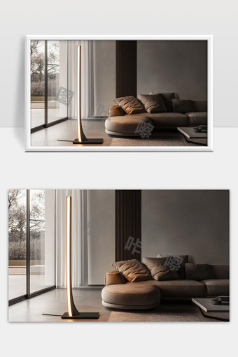 现代极简风格客厅温馨舒适落地灯设计
