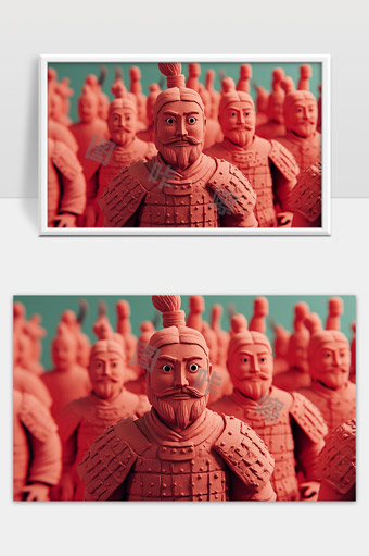 兵马俑陶俑古代军队雕塑背景艺术
