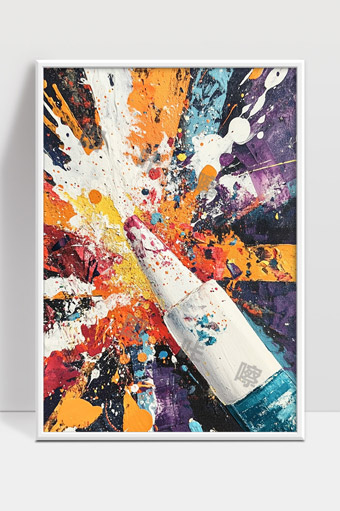 色彩爆炸艺术画笔绘画创意动态瞬间表现