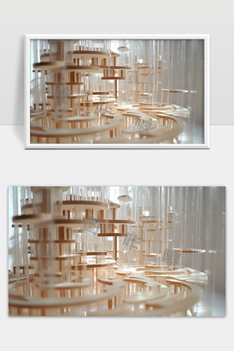 复杂机械结构展示现代艺术与工程设计结合的创新模型