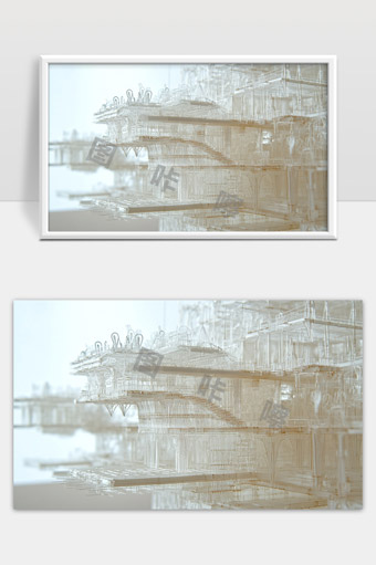 未来城市的钢结构建筑设计三维模型展示