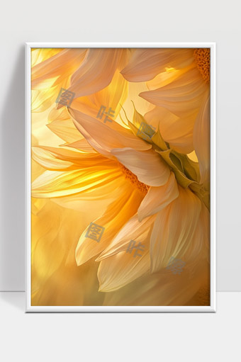 阳光下盛开的向日葵花朵温暖自然美景