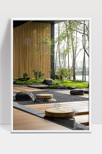 现代日式庭院设计静谧禅意自然融合景观