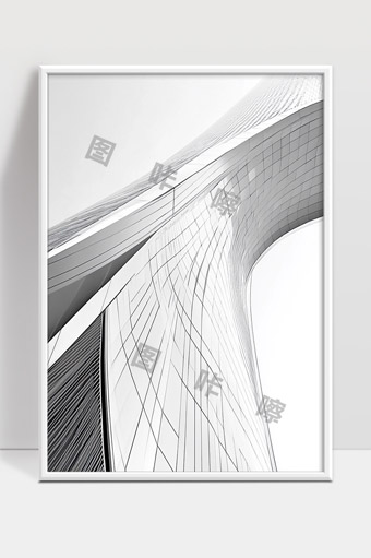 现代建筑创意曲线白色几何结构极简风格