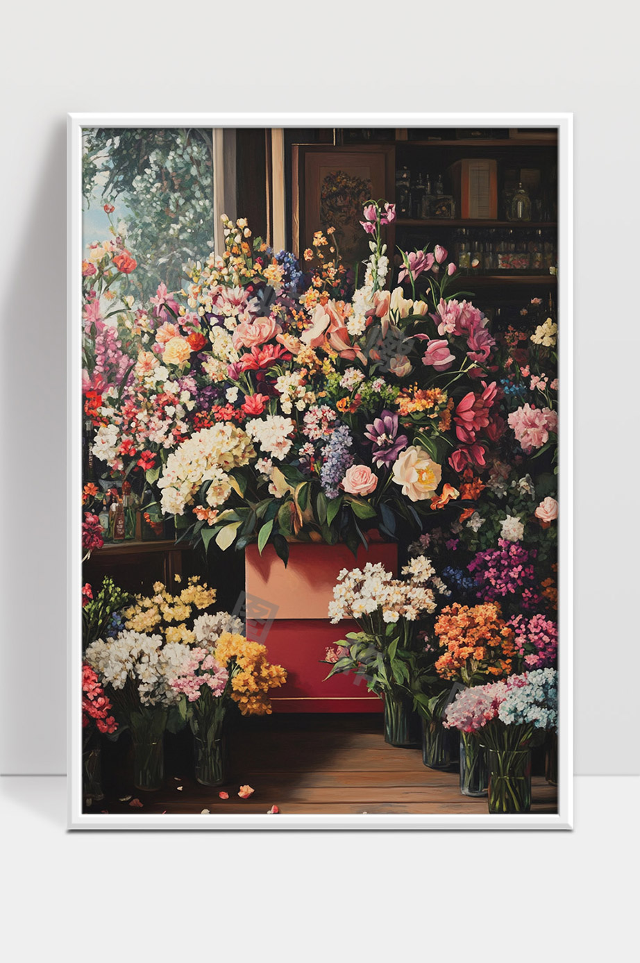 色彩丰富的花卉盛开绽放春天花园景象