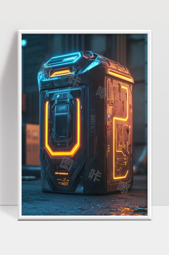 未来科技感霓虹光效智能电子设备展示