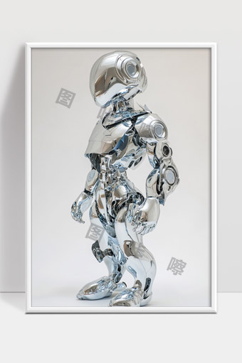 未来科技银色机械人机器人高科技智能设备造型设计