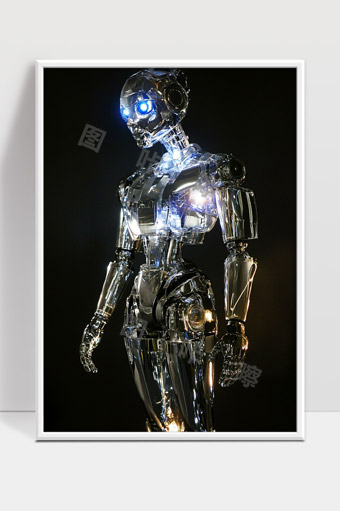 未来感金属女性机器人智能机械战士