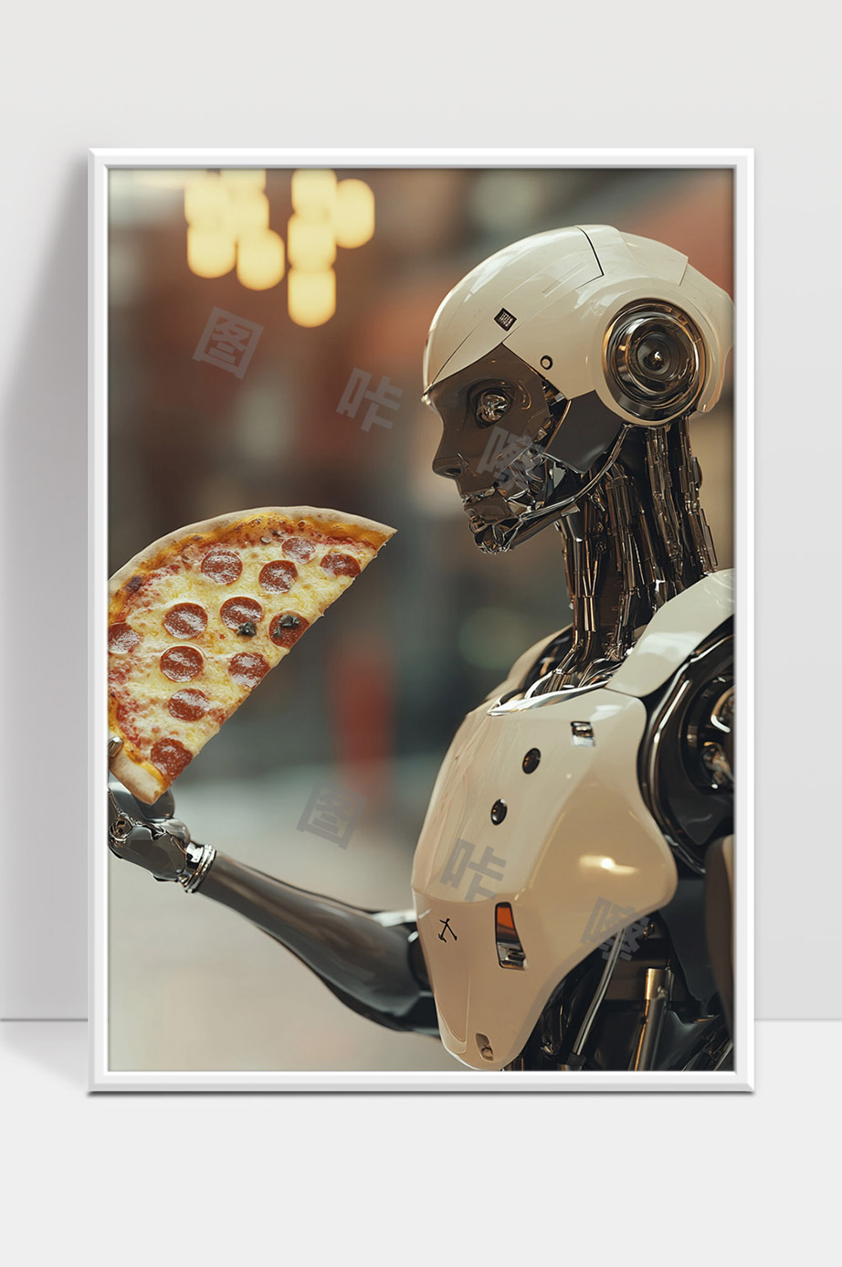 机器人手持披萨展示科技与美食的完美融合