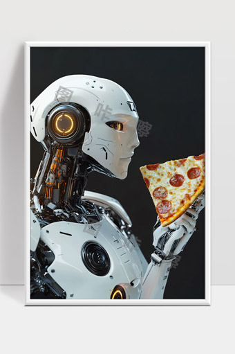 未来机器人手持比萨饼展现智能与美食结合