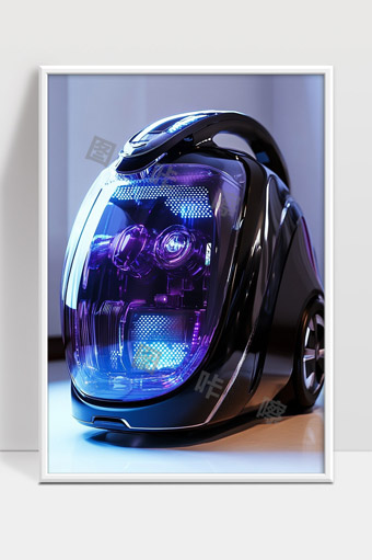 未来智能家用吸尘器科技感设计展示